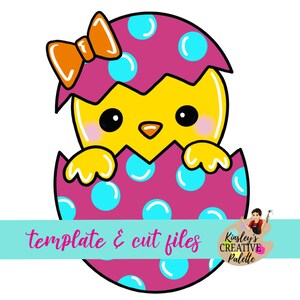 Easter Chick Girl Door Hanger Template (Downloadable) -cut files Template -stencil- Door Hanger Template - Cut Template