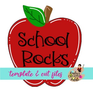 Back to School apple door hanger template - Teacher apple Template - stencil - Wooden Door Hanger Template - Cut Template - Paint Guide