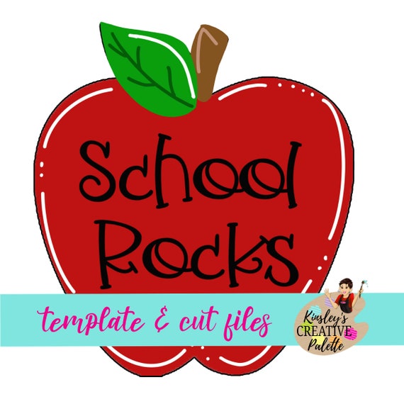 Back to School apple door hanger template - Teacher apple Template - stencil - Wooden Door Hanger Template - Cut Template - Paint Guide Il_570xn