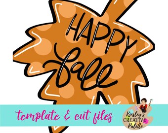 Fall Leaf Door Hanger Template - Leaf Cut Files Template - Stencil - Door Hanger Template - Cut Template - Paint Guide