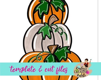 Pumpkin Stack Door Hanger Template - Pumpkin Cut Files Template - Stencil - Door Hanger Template - Cut Template - Paint Guide