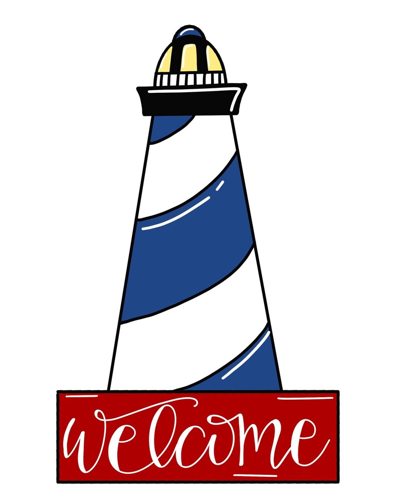 Lighthouse Door Hanger Template Lighthouse Door Template - Etsy