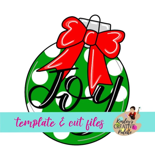 Christmas Round Ornament With Bow Door Hanger Template (Downloadable) -cut files Template -stencil- Door Hanger Template - Cut Template