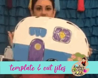 Camper Door Hanger Template (Downloadable) - Door Hanger - Wooden Door Hanger Template - Cut Template - Paint Guide