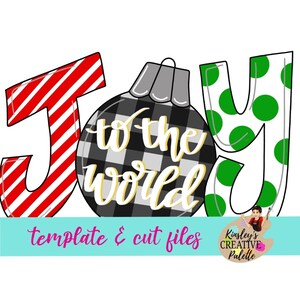 Christmas Joy Door Hanger Template (Downloadable) -cut files Template -stencil- Door Hanger Template - Cut Template