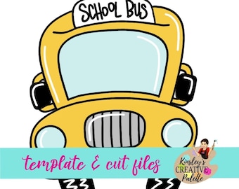 School Bus Door Hanger Template (Downloadable) -cut files Template -stencil- Door Hanger Template - Cut Template