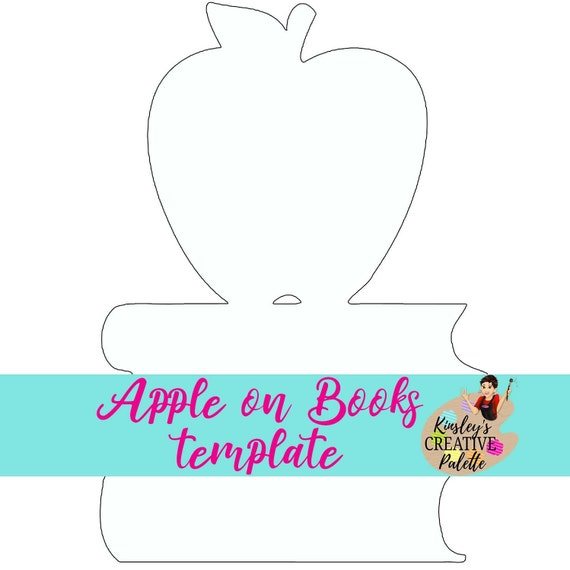 Back To School Apple And Books Wooden Door Hanger Template