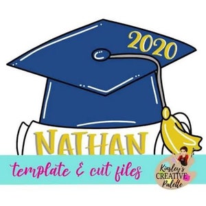 Graduation Hat Door Hanger Template (Downloadable) -cut files Template -stencil- Door Hanger Template - Cut Template