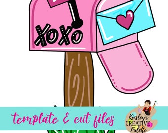 Valentine Mailbox Door Hanger Template (Downloadable) -cut files Template -stencil- Door Hanger Template - Cut Template