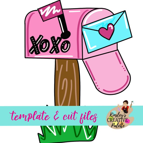 Valentine Mailbox Door Hanger Template (Downloadable) cut files