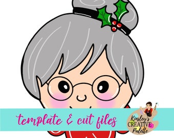 Mrs Claus Door Hanger Template - Christmas Template - Christmas Stencil - Door Hanger Template - Cut Template - Paint Guide