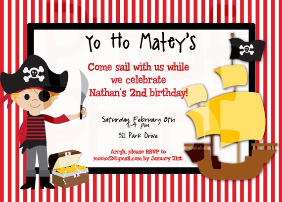 pirate party birthday invitation pirate birthday party etsy