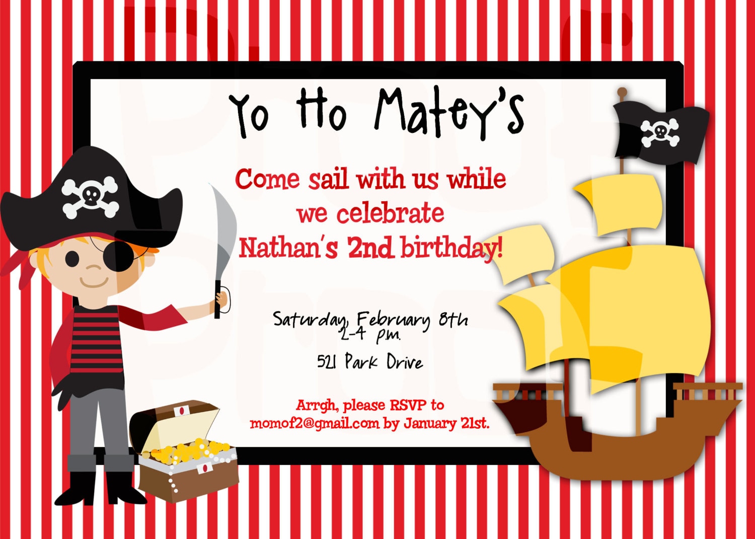 Pirate Birthday Invitations 7