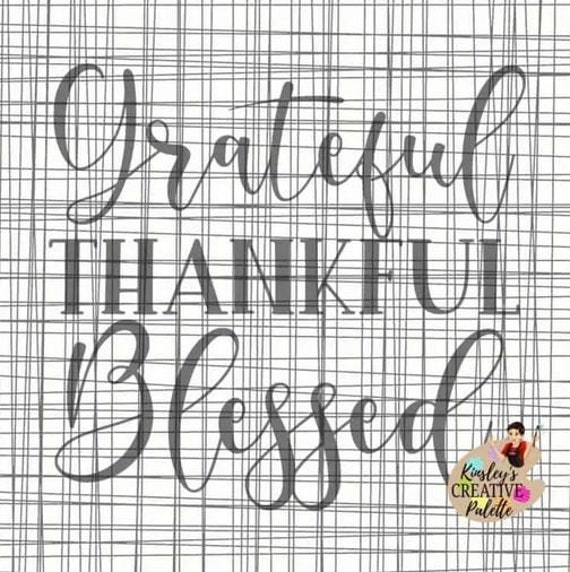 Grateful Thankful Blessed TRACEABLE Lettering Template | Hand Lettering | SVG Cut File | Cricut Vinyl Cutting Machines | Hand Lettered Il_570xn