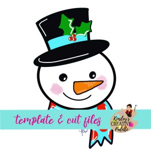 Snowman with scarf wooden door hanger template - snowman cut files Template - stencil - Door Hanger Template - Cut Template - Paint Guide