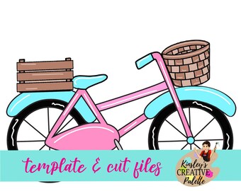 Bike Door Hanger Template (Downloadable) -cut files Template -stencil- Door Hanger Template - Cut Template