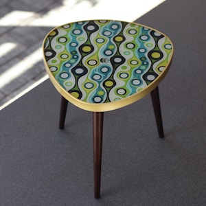 Tripod plant stand, flower stand,mcm mid century modern pattern glass