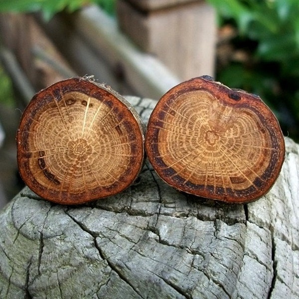 Cufflinks.....Cuff links Set Handcrafted from a beautiful spalted red oak tree branch