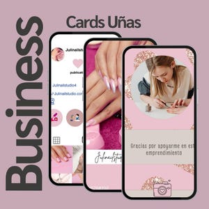 Modèles de modèles de cartes de visite Instagram, réalisés en carte de visite Canva pour une boutique de manucure