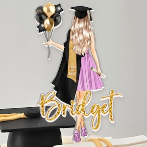 Personalized Graduation Cake Topper,  Graduation Gifts, Girls Class Of 2025 Cake Topper, Congrats Graduation Party Favors, Senior Cake Decor