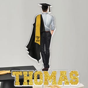 Personalized Graduation Cake Topper, Boys Class Of 2025 Cake Topper, Graduation Gifts, Congrats Graduation Party Favors, Senior Cake Decor