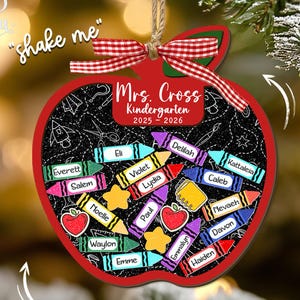 Personalized Teacher Apple Shaker Ornament, Teacher Christmas Gifts 2025, Thank You Teacher Gift From Student, Teacher Appreciation Gift