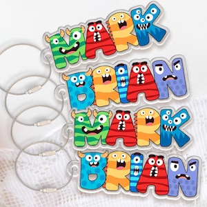 Custom Backpack Name Tag, Acrylic Name Tags, Diaper Bag Tag, Custom 3D Name Keychain, Custom Back To School Kids Gift,Funny Acrylic Kid Name