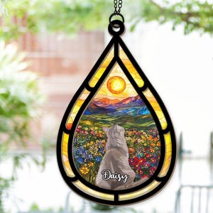 Cat Loss Memorial Suncatcher, Custom Cat Suncatcher With Name, Loss of Cat Ornament, Cat Lovers Gifts, In Loving Memory, Christmas Gift 2025