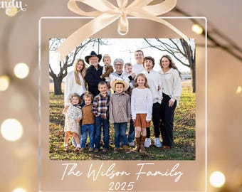 Custom Family Photo Portrait Christmas Ornament: Large Family Christmas Keepsake 2025, Picture Ornament Gift
