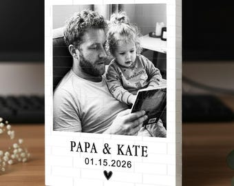 Custom Photo Building Blocks, Dad Portraits Gift from Baby, Bricks Puzzle Daddy And Me Photo, Fathers Day Gift, Unique Gift for Dad
