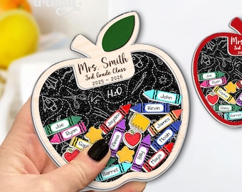 Personalized Teacher Apple Shaker Magnet, Teacher Appreciation Gifts 2026, Thank You Teacher Gift From Student, Classroom Magnet