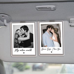 Couple Photo Car Visor Clip Gift For Him, Drive Safe Gift, Couple Valentine Day, Husband Gift Drive Safe Sun Visor Clip, Car Accessorie
