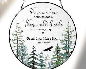 Personalized Sympathy Gifts Stained Glass Suncatcher, Memorial Suncatcher, Loss Loved Ones Gift, Window Decor Gift for Dad, Window Hanging