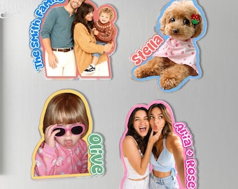 Personalized Acrylic Photo Magnet, Any Photo Booth Stripe Family Magnet, Besties Fridge Manget, Gift for Her, Couple Gifts, Pet Lover Gift