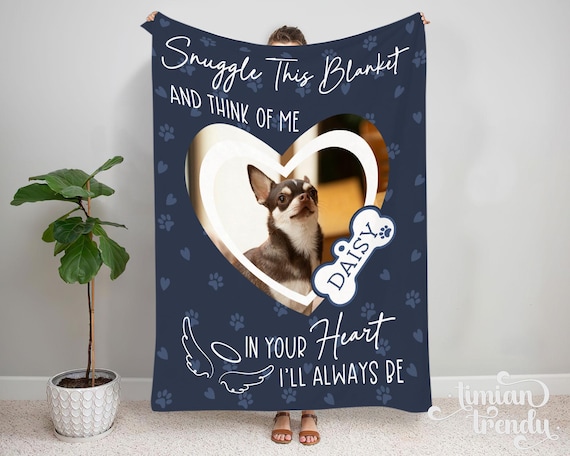 Personalized Dog Memorial Blanket, Custom Dog Photo Blanket, Pet Sympathy Gift, Loss Of Pet Memorial Gifts, Pet Keepsake, Gift For Dog Mom