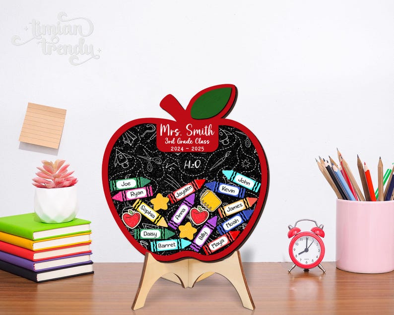 Personalized Teacher Apple Shaker Magnet, Teacher Appreciation Gifts 2026, Thank You Teacher Gift From Student, Classroom Magnet Shaker Stand Sign
