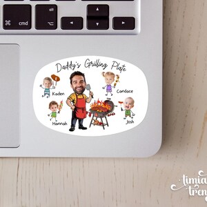 Personalized Face Grilling Platter, Custom Daddy's Grilling Plate with Kids' Names, Father's Day Gift from Grandkids, Funny Gift for Dad image 6