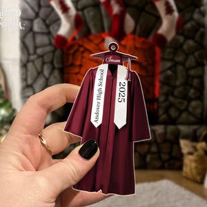 Personalized Graduation Ornament, Class of 2025 Ornament, High School Graduation Gift, College Graduated, New Graduate Gift, School Name image 3