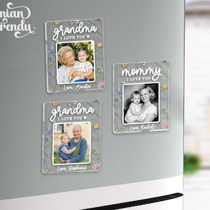 Personalized Family Photo Fridge Magnet, Custom Photo Acrylic Magnet, Mom Gift, Grandma Gift from Grandkids, Mothers Day Gifts for Mom image 8
