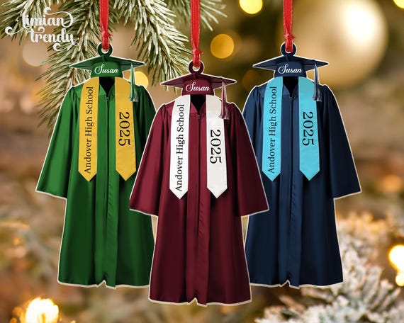 Personalized Graduation Ornament, Class of 2025 Ornament, High School Graduation Gift, College Graduated, New Graduate Gift, School Name