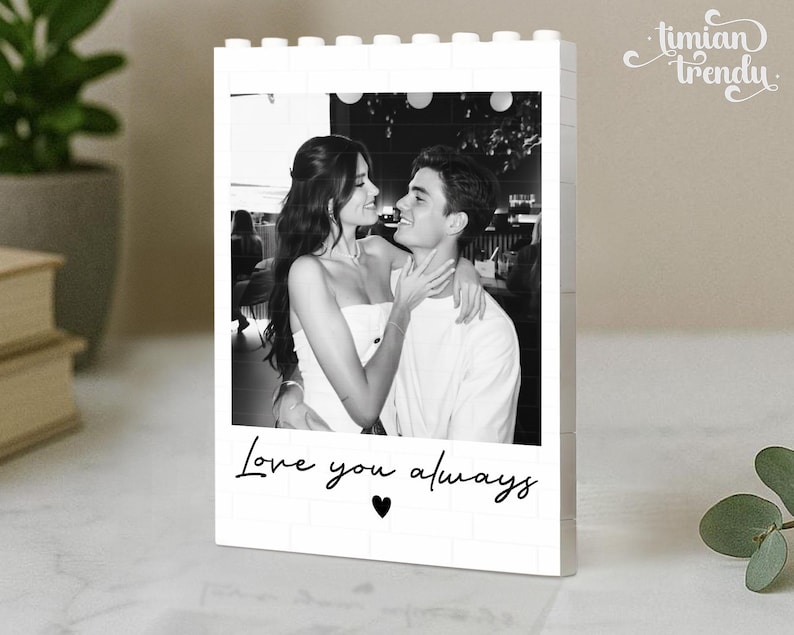 Bloque de construcción con foto de pareja personalizado, regalo de San Valentín para él, regalos para novio, rompecabezas para pareja, regalos de aniversario de boda imagen 8