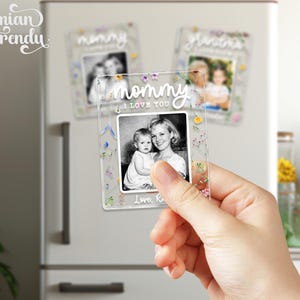 Personalized Family Photo Fridge Magnet, Custom Photo Acrylic Magnet, Mom Gift, Grandma Gift from Grandkids, Mothers Day Gifts for Mom image 6