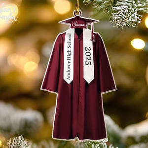 Personalized Graduation Ornament, Class of 2025 Ornament, High School Graduation Gift, College Graduated, New Graduate Gift, School Name image 4