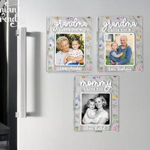 Personalized Family Photo Fridge Magnet, Custom Photo Acrylic Magnet, Mom Gift, Grandma Gift from Grandkids, Mothers Day Gifts for Mom image 5