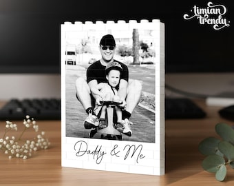 Personalized Daddy and Me Photo Building Blocks, First Fathers Day, Best Dad Gift from Son Daughter, Unique Gift for Dad, Gift for Husband