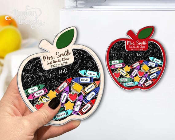 Personalized Teacher Apple Shaker Magnet, Teacher Appreciation Gifts 2026, Thank You Teacher Gift From Student, Classroom Magnet