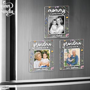 Personalized Family Photo Fridge Magnet, Custom Photo Acrylic Magnet, Mom Gift, Grandma Gift from Grandkids, Mothers Day Gifts for Mom image 9