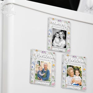 Personalized Family Photo Fridge Magnet, Custom Photo Acrylic Magnet, Mom Gift, Grandma Gift from Grandkids, Mothers Day Gifts for Mom image 4