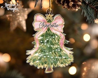 Christmas Tree Bow Ornament, Christmas Gift For Best friend, Coquette Bow Christmas Ornament, Christmas Ornament 2024, Christmas Tree Gift