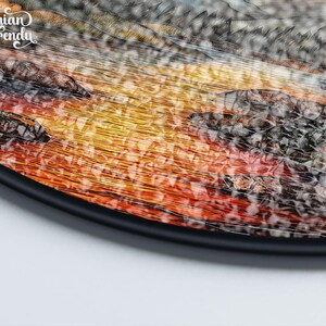 Mountain Range Stained Glass Suncatcher, Nature Suncatcher For Window Hanging, Stained Glass Window Home Decor, Sunrise Sunset Suncatcher image 7